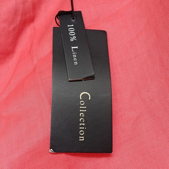 NWT Men's Coral Linen Trousers - Picture 4 of 5